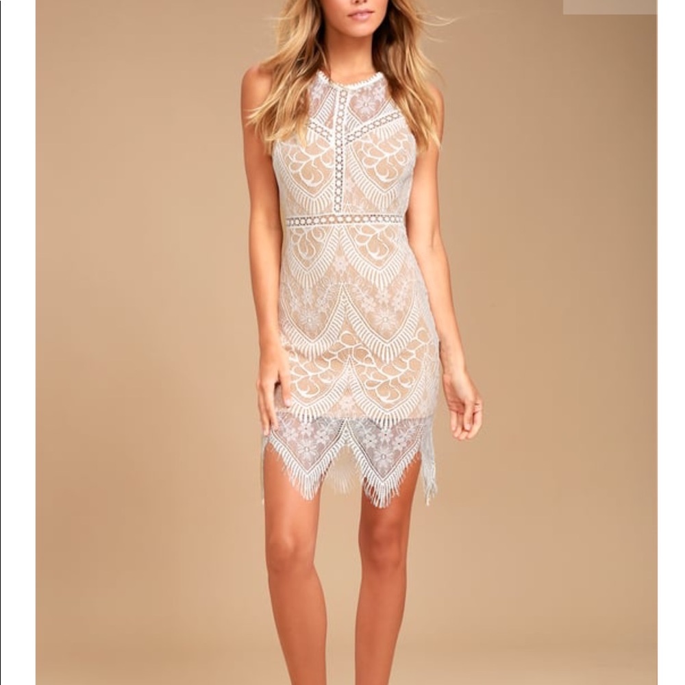 💥SALE💥! Lush Serious Love White Lace Dress